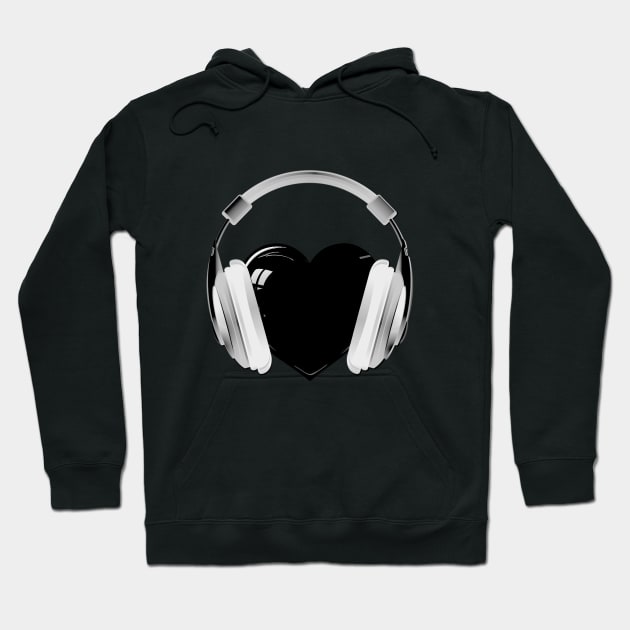 heart music headphones Hoodie by loulousworld